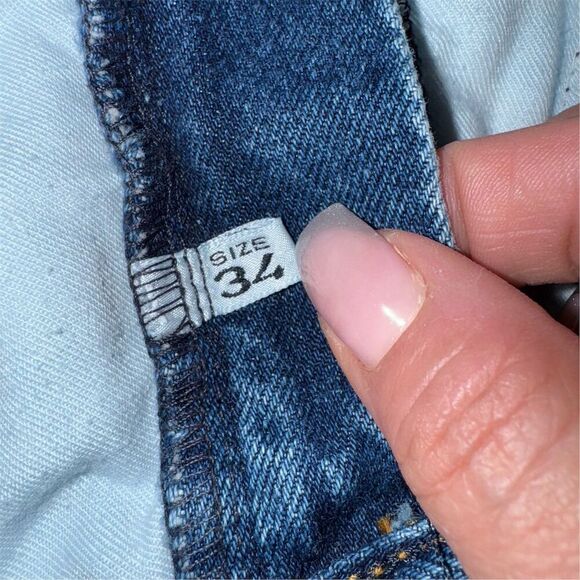 Vintage Y2K Giorgio Armani Milano Men's 34x33 Straight Leg Blue Denim Jeans - Picture 6 of 13